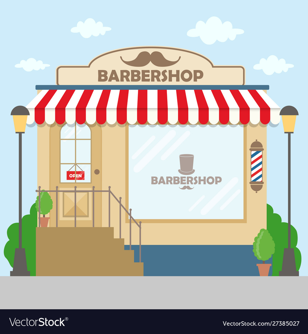 Street Building Facade Barbershop Front Shop For Vector Image 5815