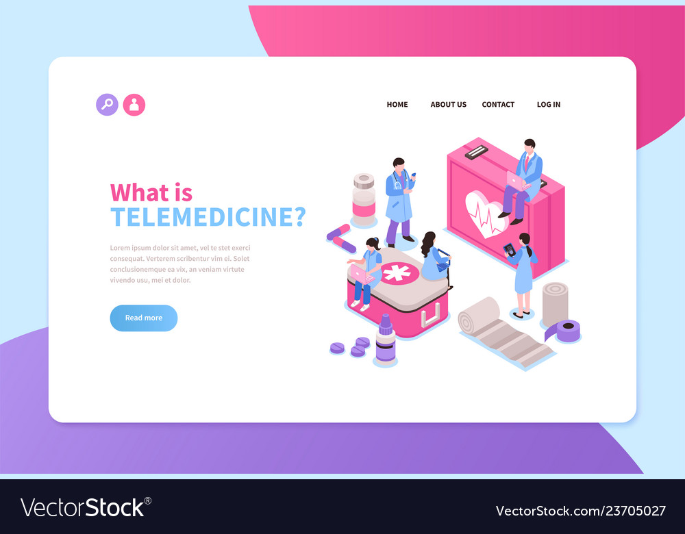 Telemedicine Isometric Banner Royalty Free Vector Image