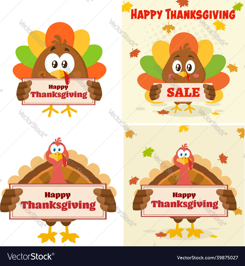 Turkey bird collection Royalty Free Vector Image