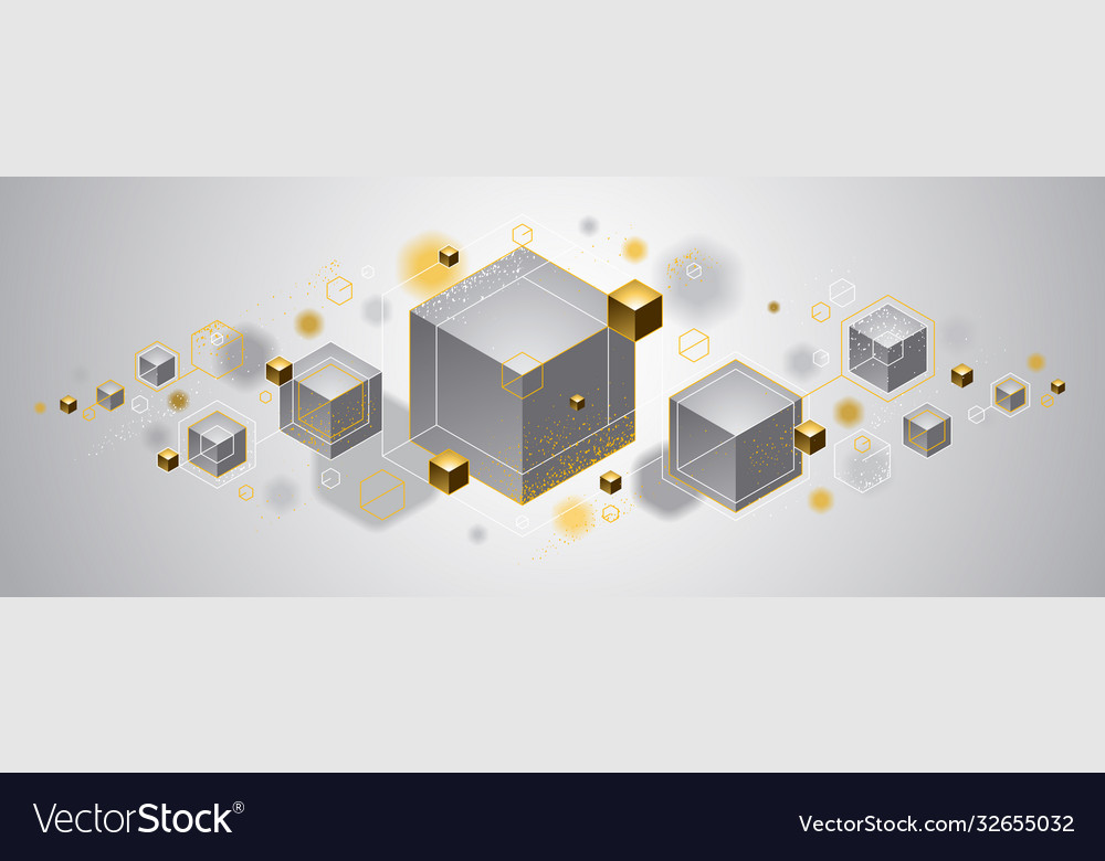 Abstract design with cluster 3d cubes vector image Abstract design with cluster 3d cubes