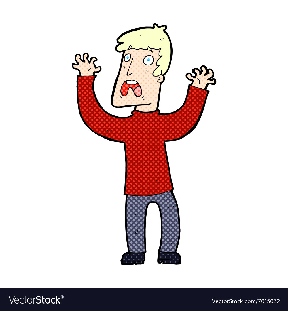 The old man is frightened