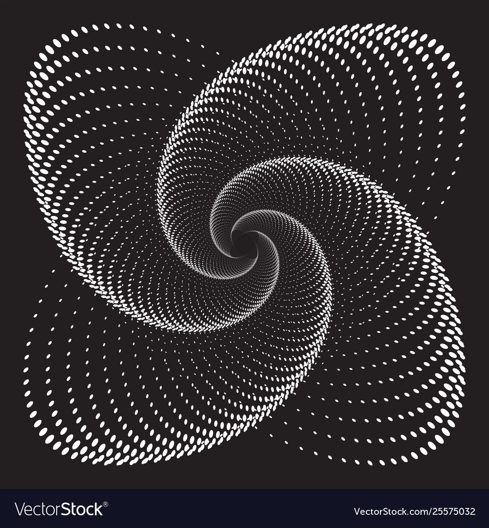 Dotted halftone spiral pattern or texture Vector Image