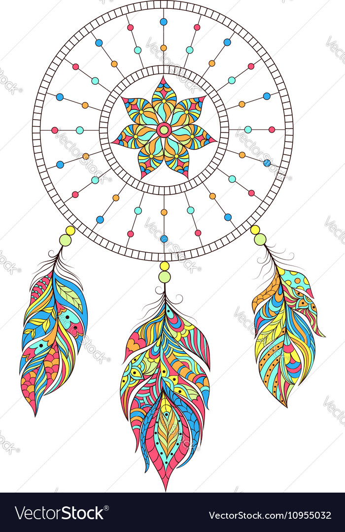 Dreamcatcher on white background