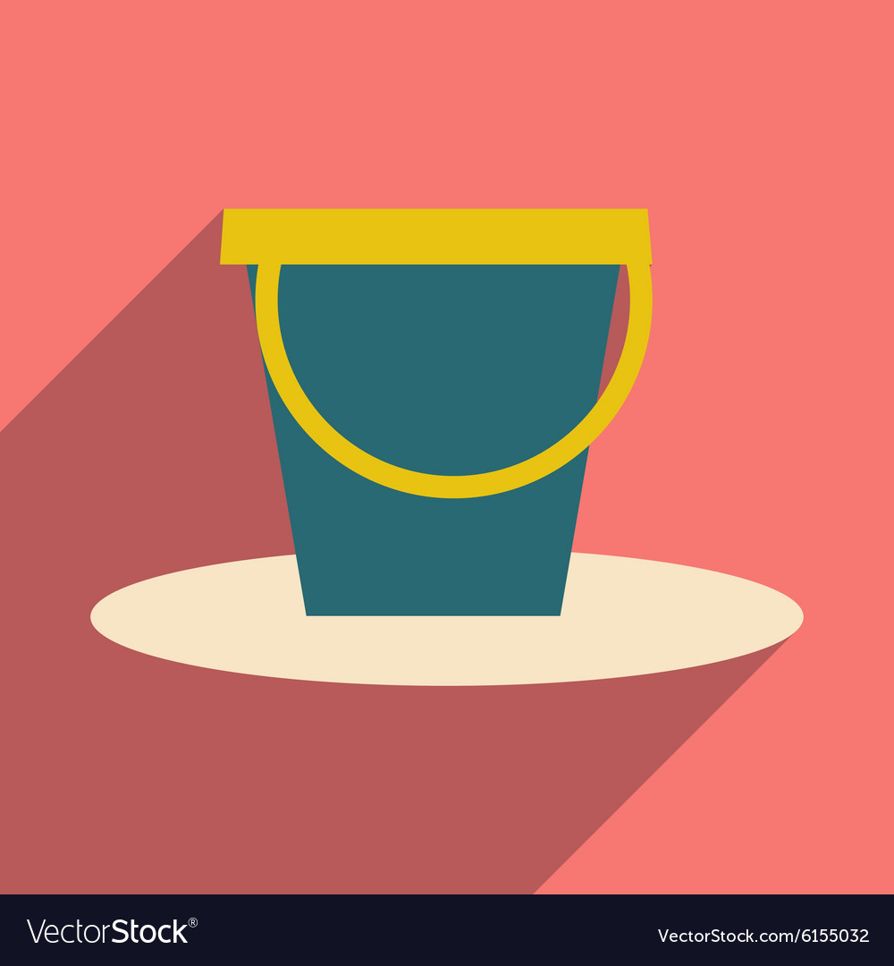 Flat with shadow icon and mobile application pail