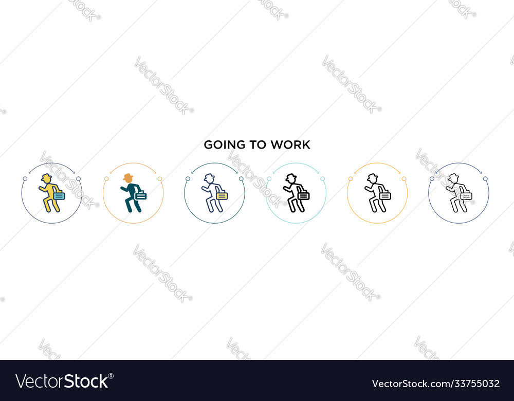 Going to work icon in filled thin line outline Vector Image