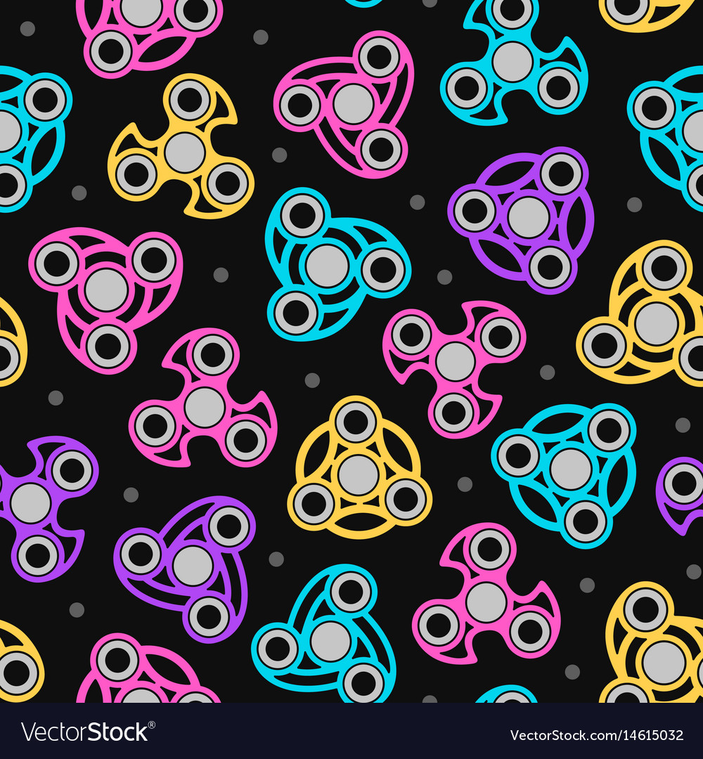 Hand spinners seamless pattern color print