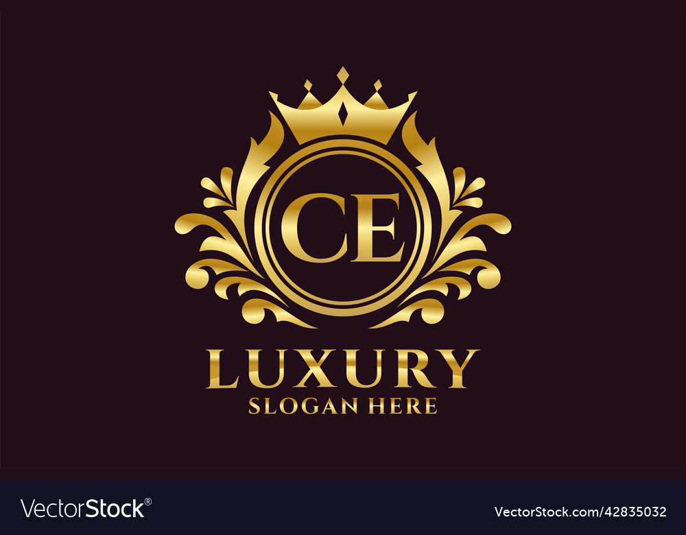 Initial ce letter royal luxury logo template Vector Image