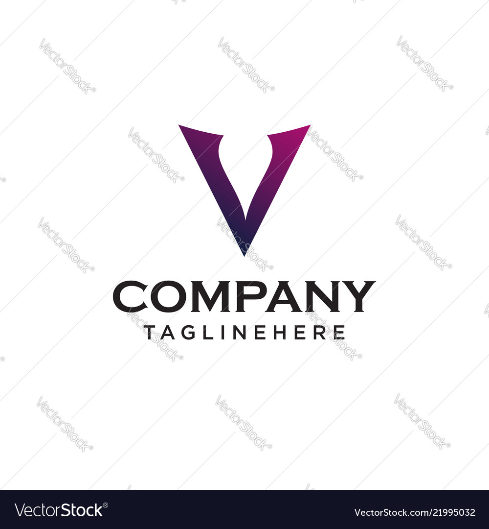 Letter v logo concept emblem design template