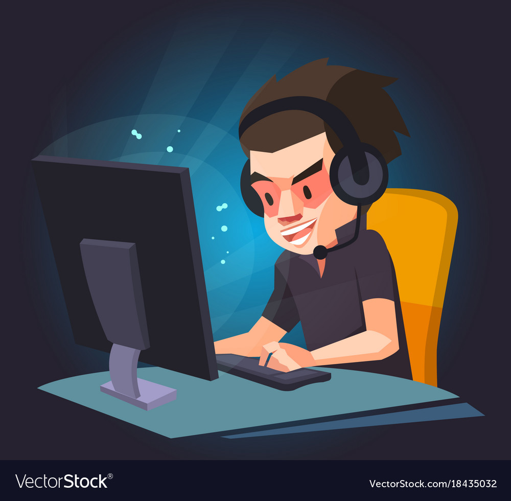 Man Playing Computer Game