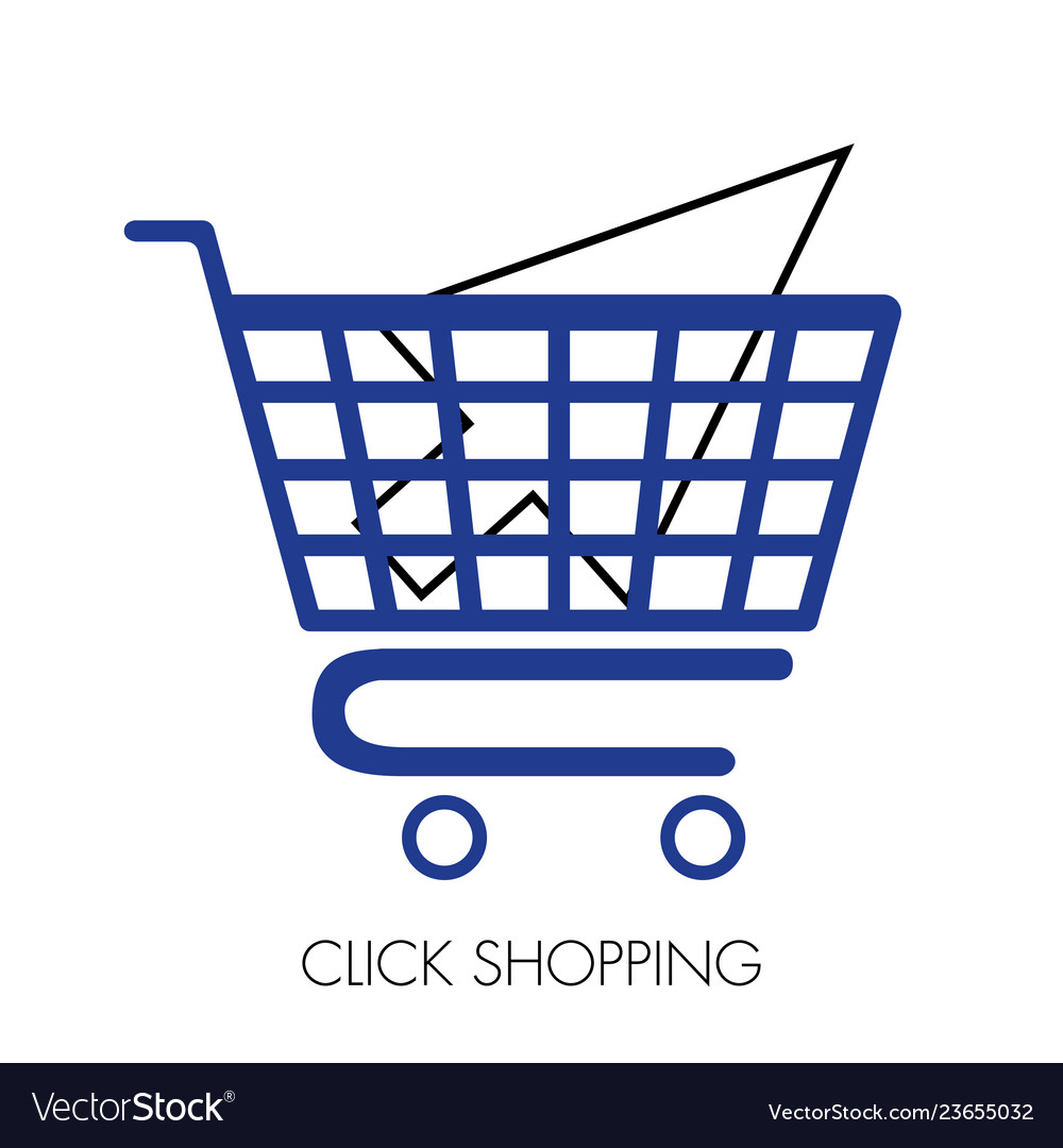 Market car with arrow cursor inside vector image Market car with arrow cursor inside