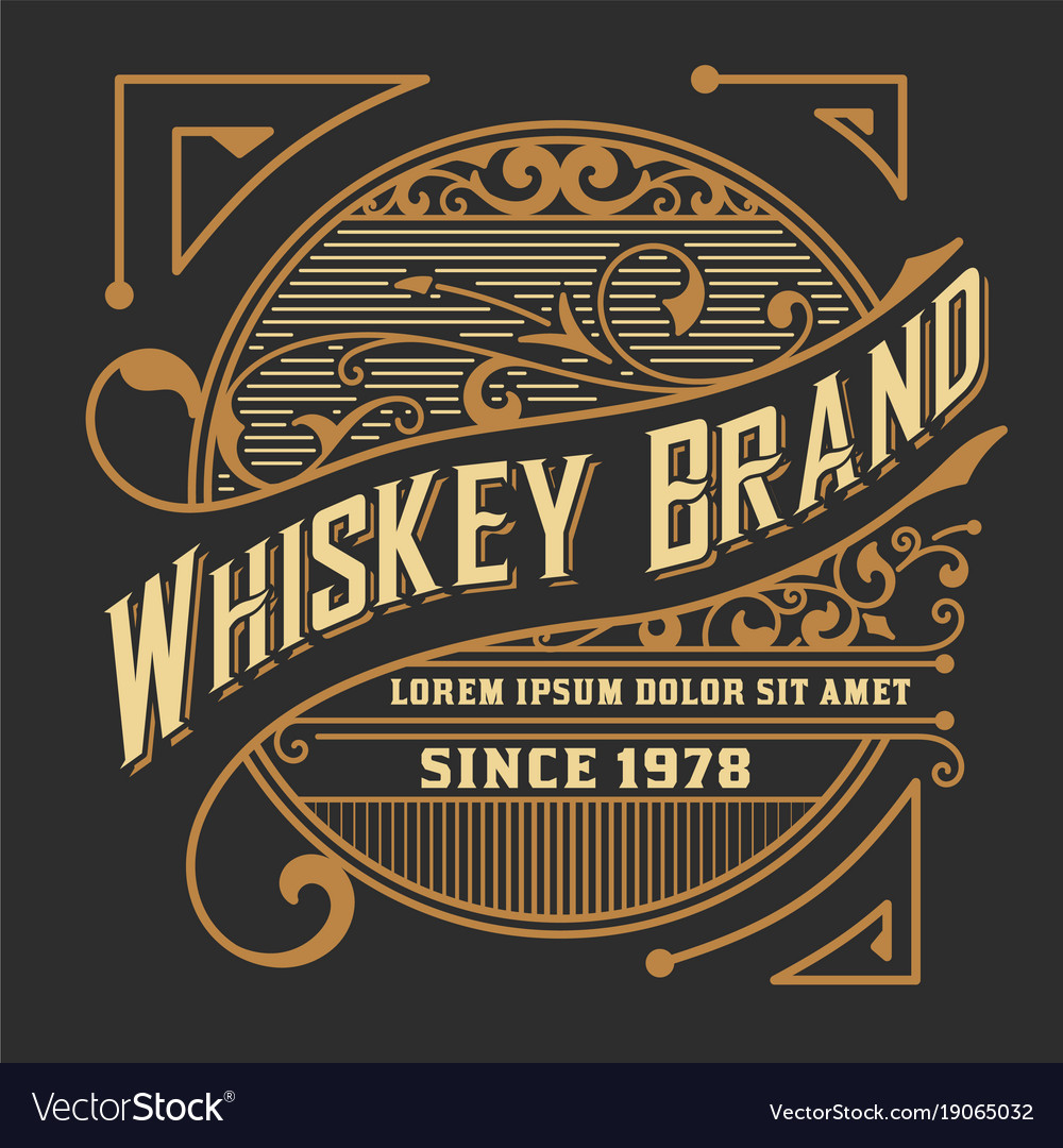 Whiskey card western style Royalty Free Vector Image