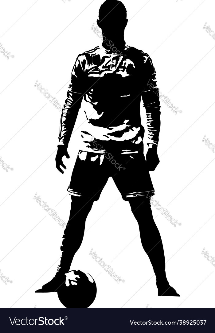 Cristiano ronaldo silhouette Royalty Free Vector Image