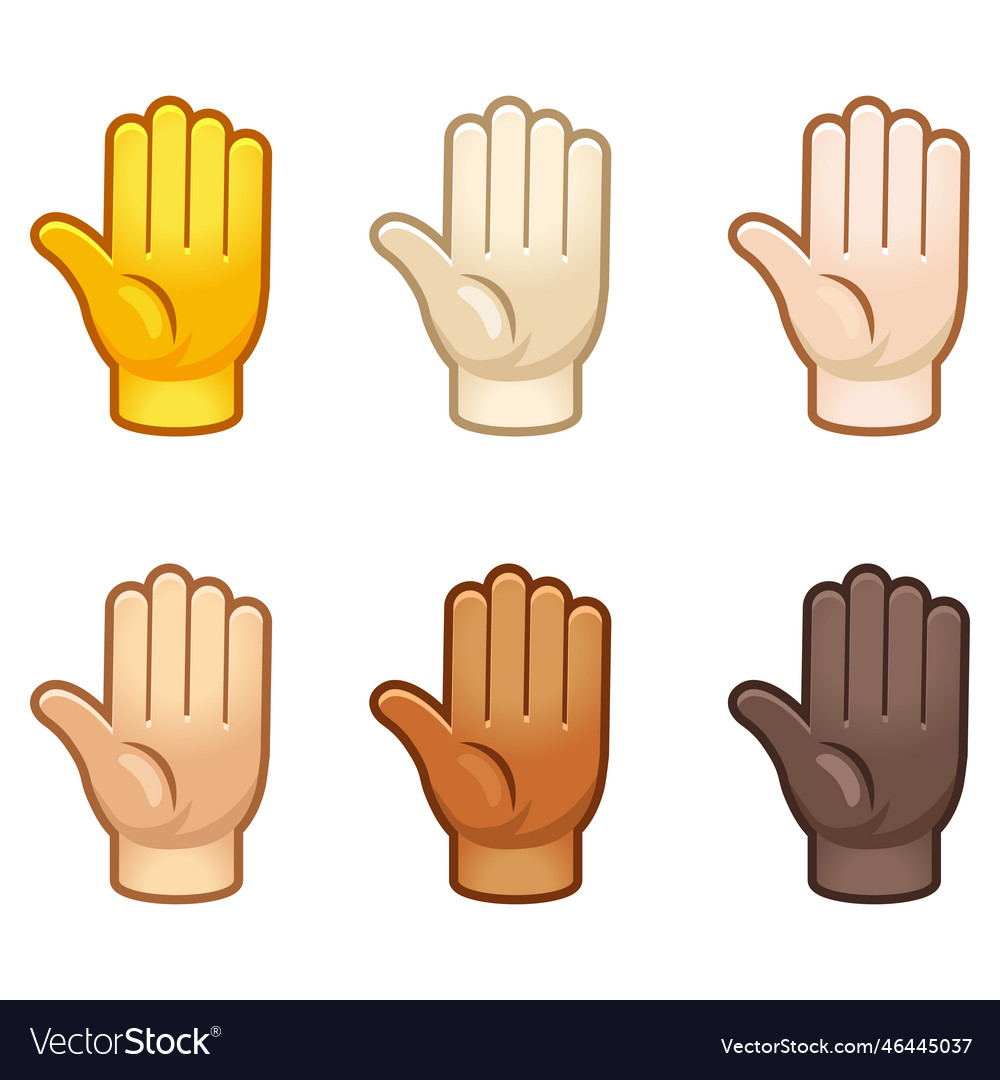 Emotional pray high five emoji hand set Royalty Free Vector