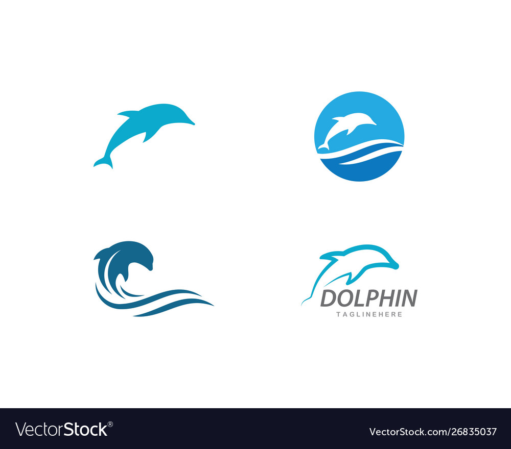 Dolphin logo icon Royalty Free Vector Image - VectorStock