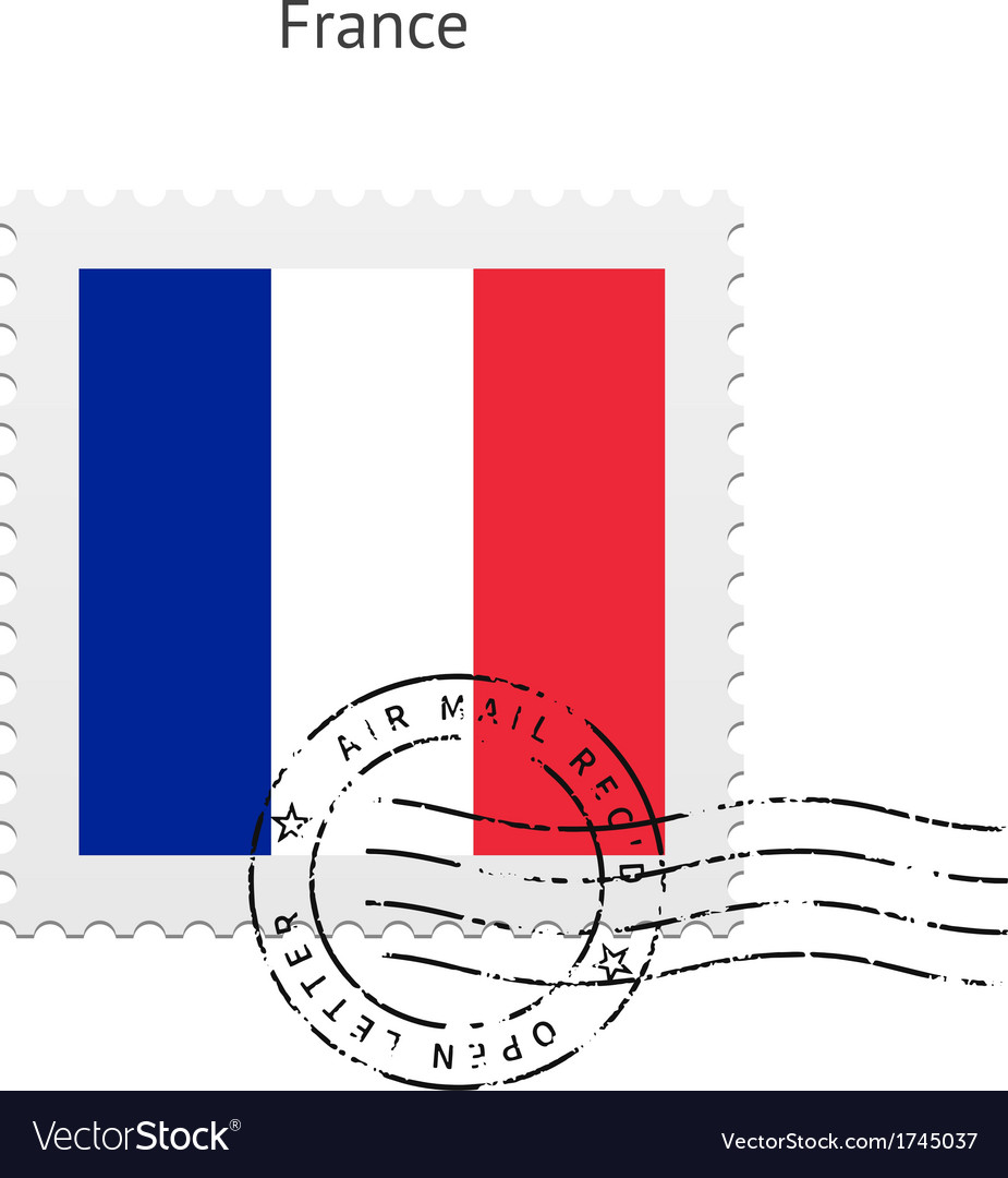 France flag postage stamp Royalty Free Vector Image