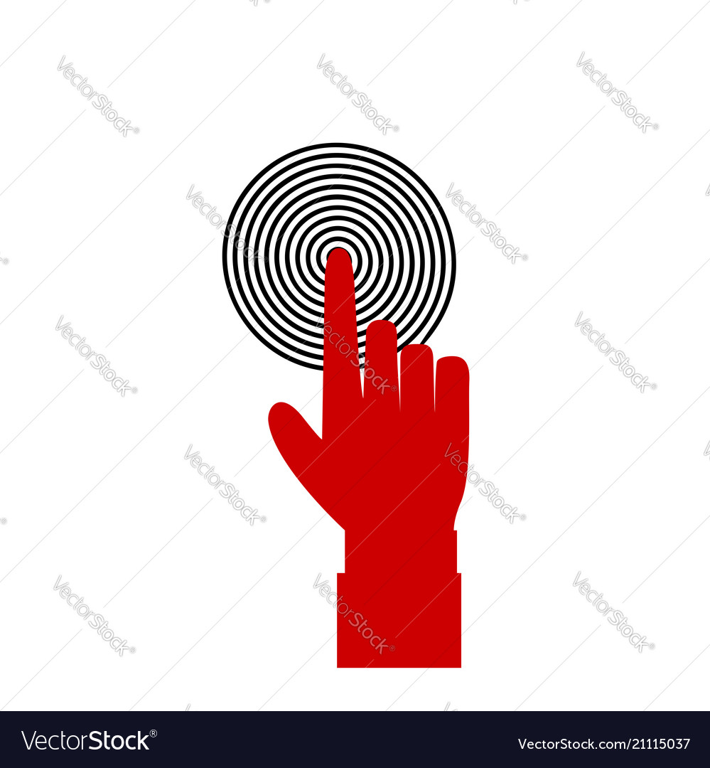 Index finger pointing to the target business