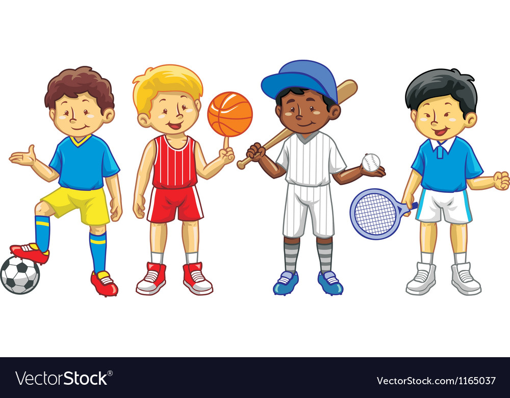 Sports Kid Cartoon / Kids Playing Table Tennis Cartoon Clipart Vector