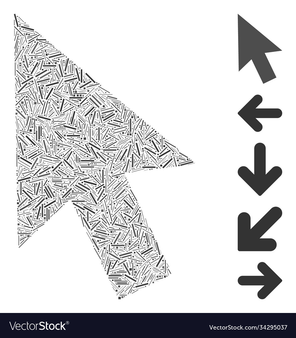 Line mosaic cursor arrow icon vector image Line mosaic cursor arrow icon