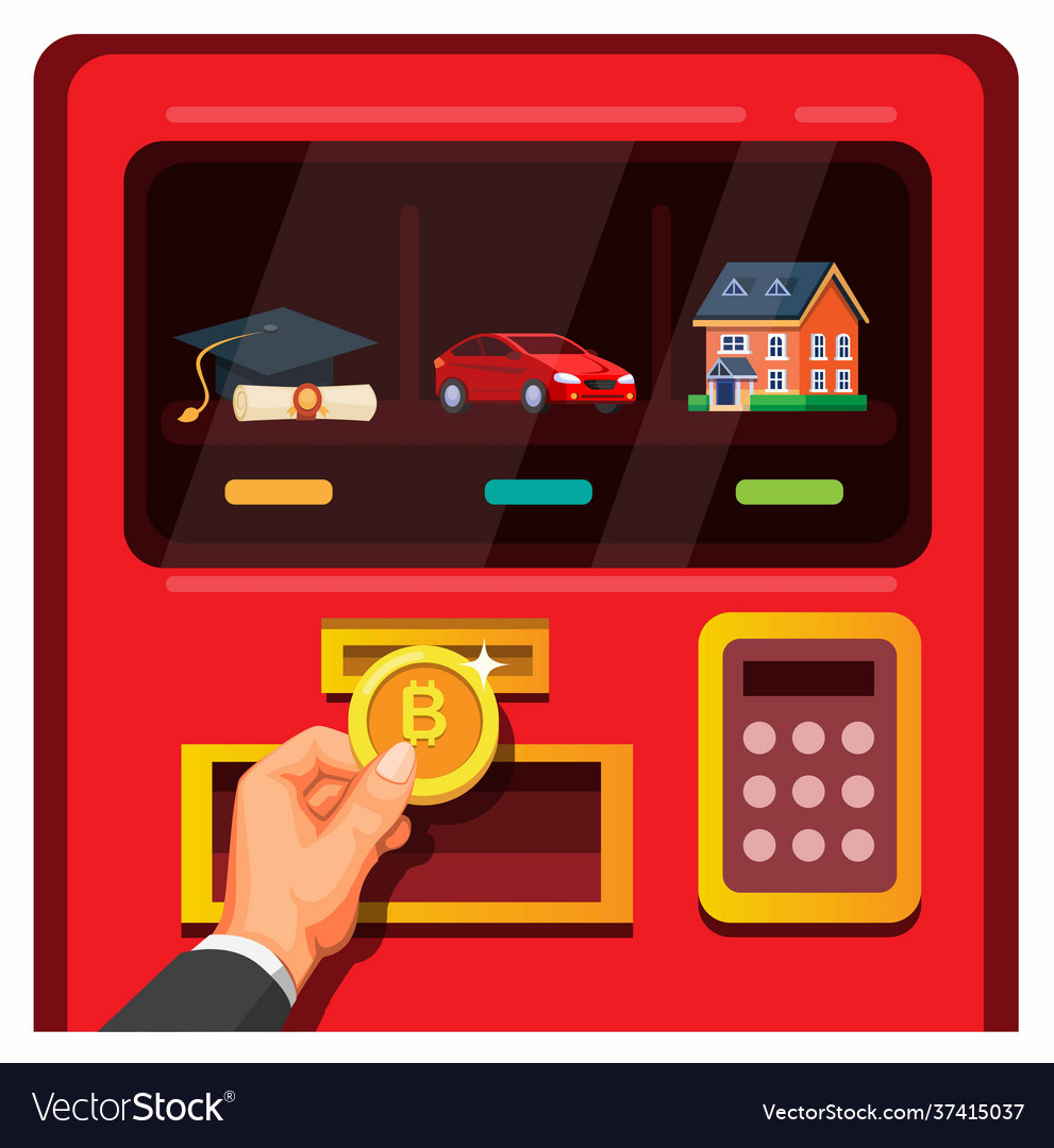Man buy in vending machine use bitcoin