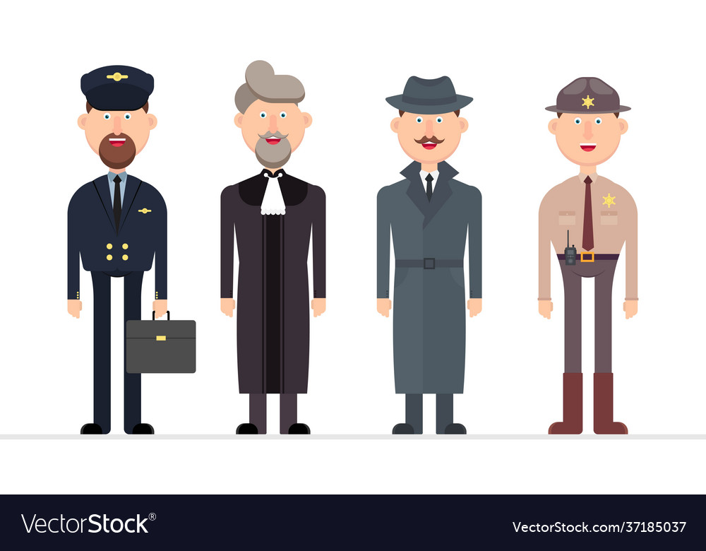 Man character with different professions vector image Man character with different professions