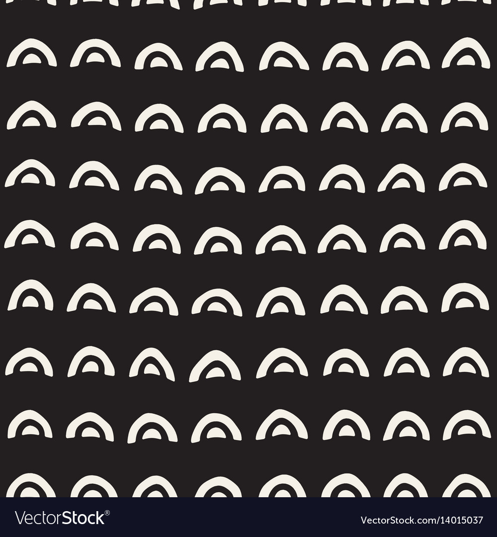 Monochrome minimalistic seamless pattern with arcs