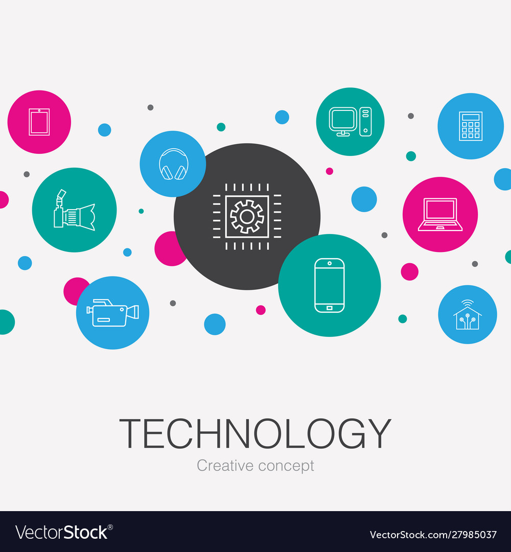 Technology trendy circle template with simple