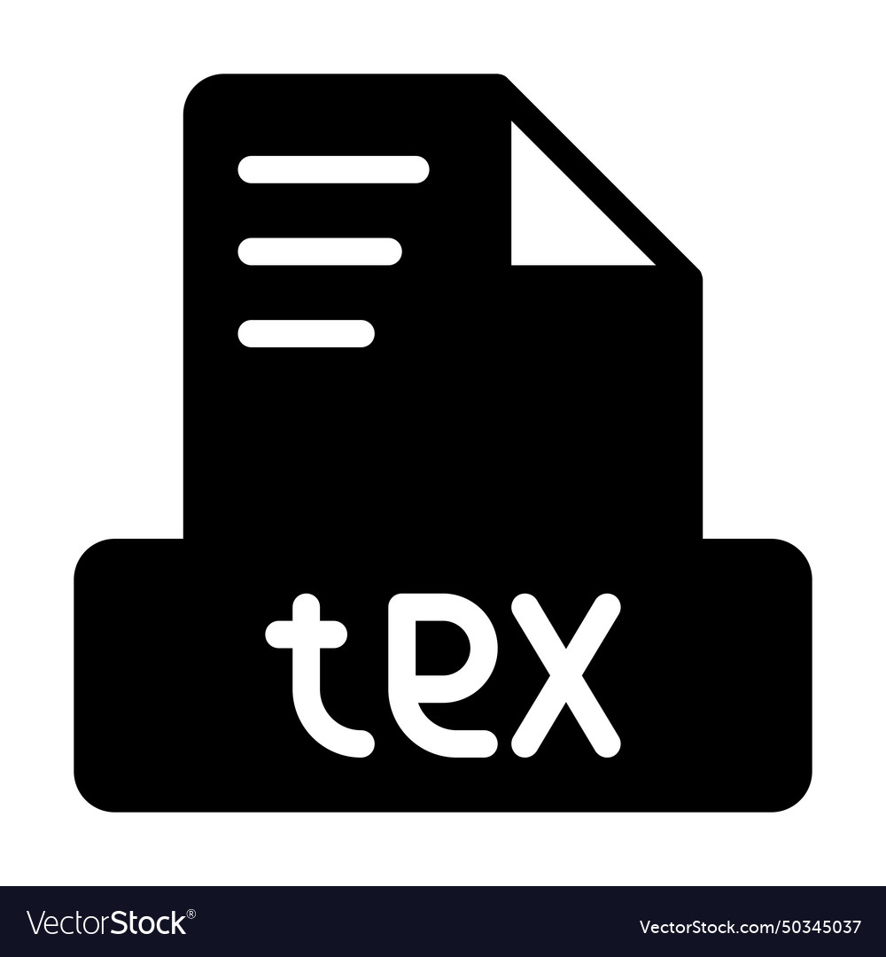 Tex file icon simple design solid style document
