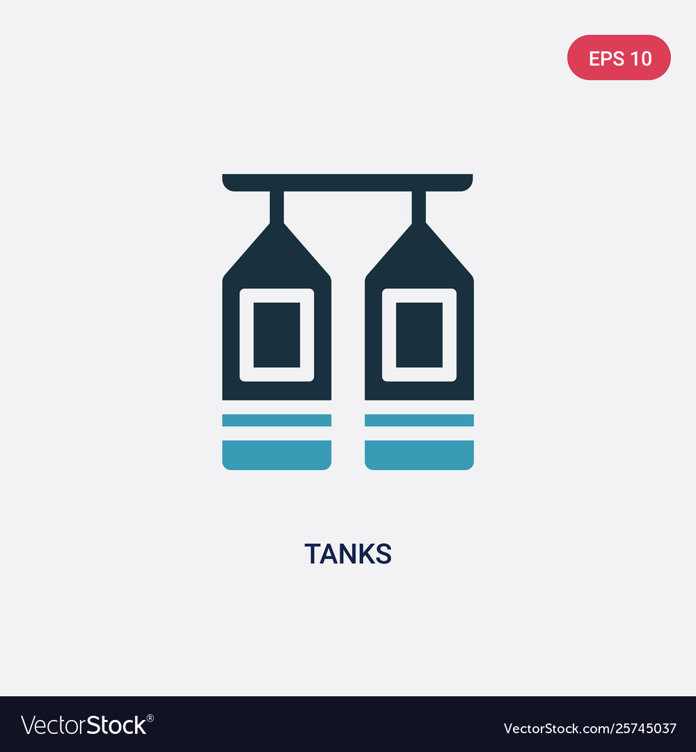 Two color tanks icon from industry concept
