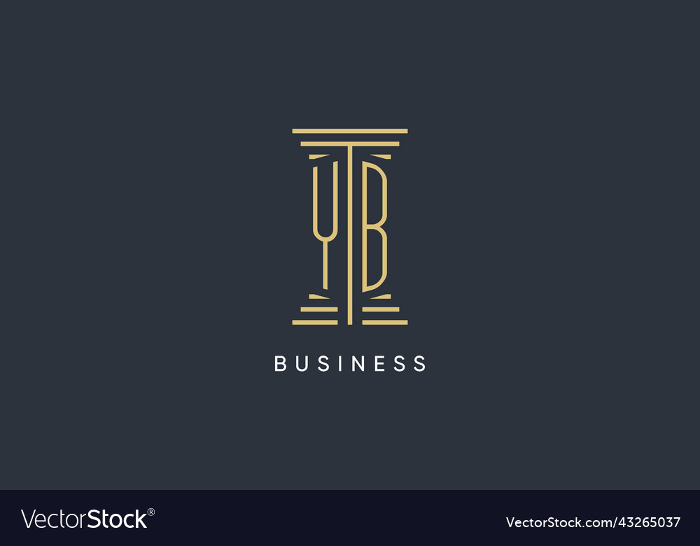Yb initial monogram with pillar shape logo design