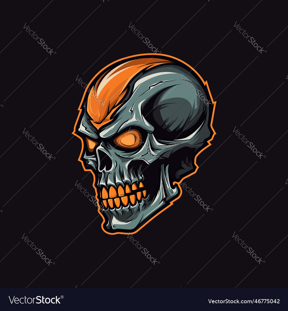 A logo of angry skull s head designed