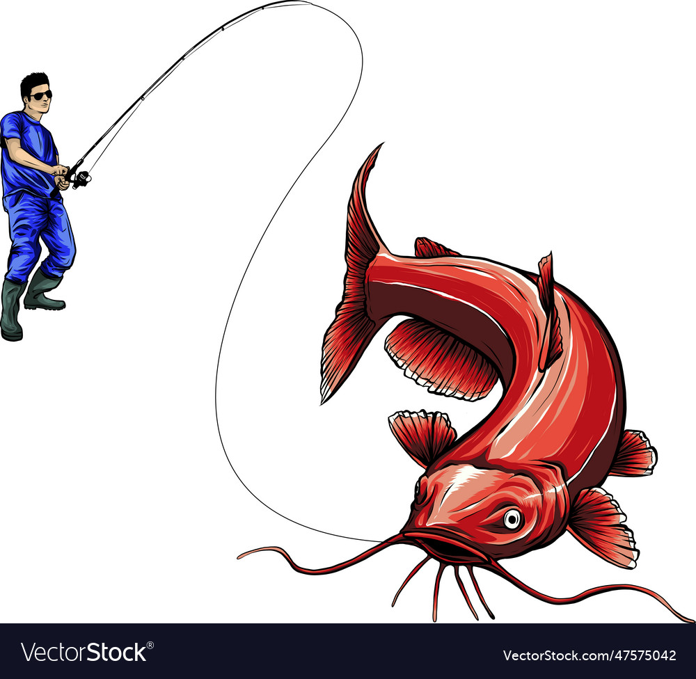 Cartoon of colored catfish Royalty Free Vector Image