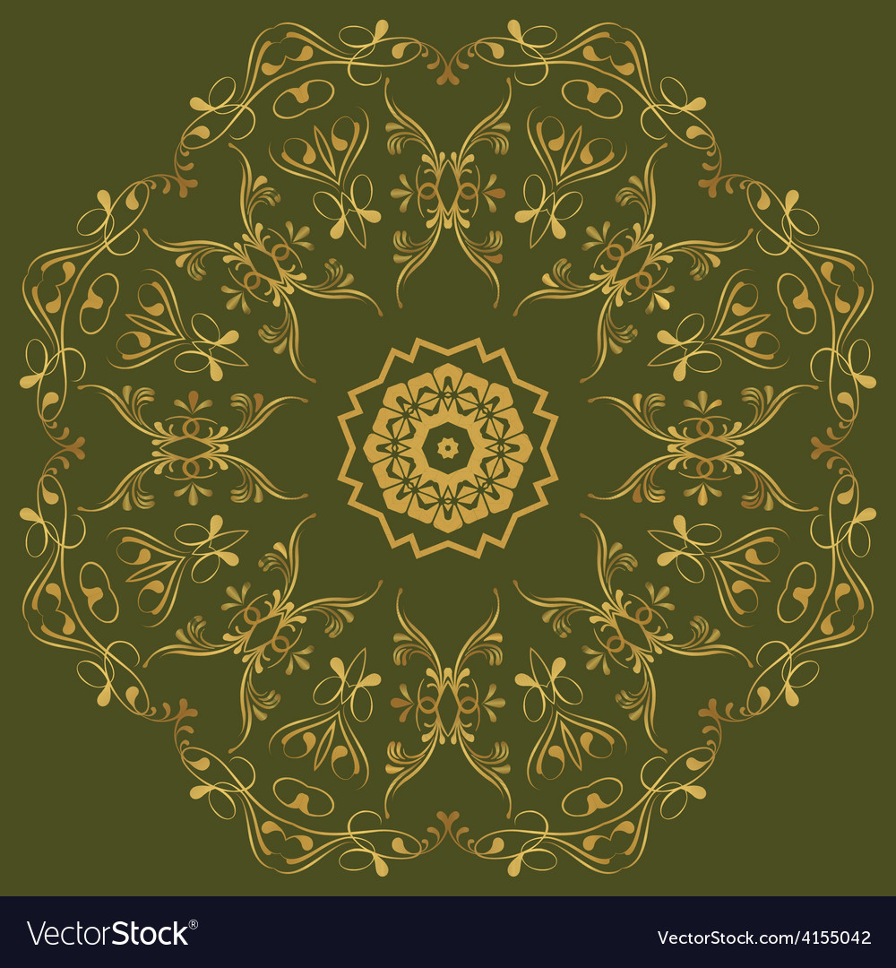 Circular abstract pattern in arabic style set