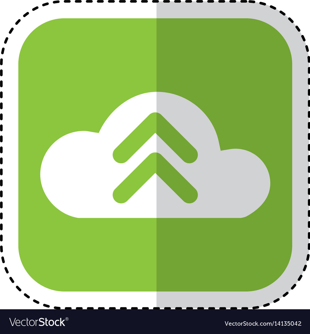 Cloud computing with arrow upload isolated icon