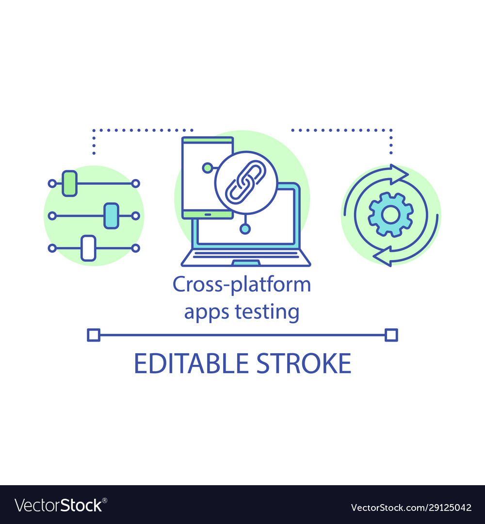 Cross platform apps testing concept icon