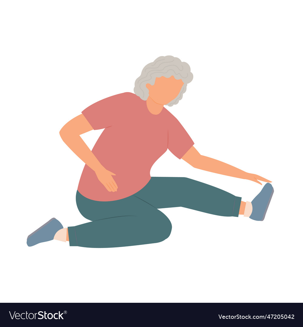 Elderly lady doing sports outdoor leisure vector image Elderly lady doing sports outdoor leisure