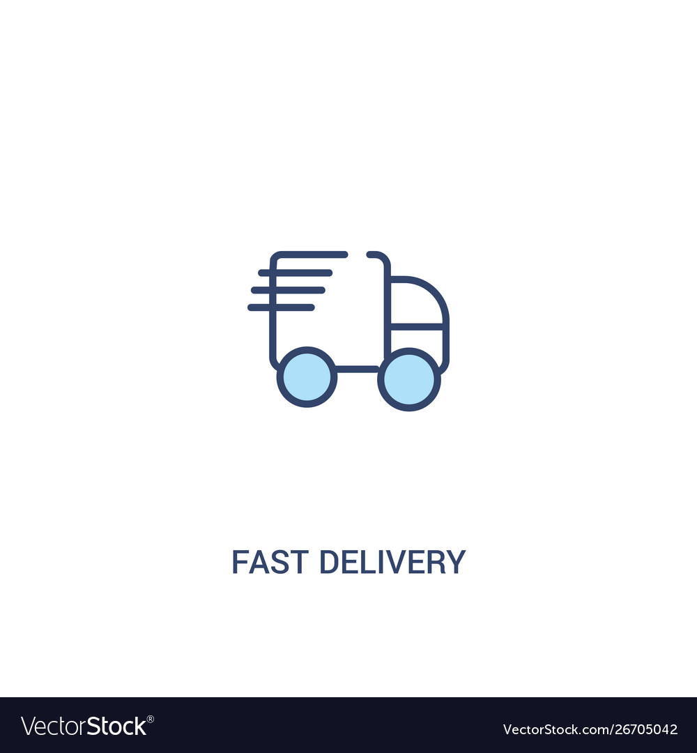 Fast delivery concept 2 colored icon simple line