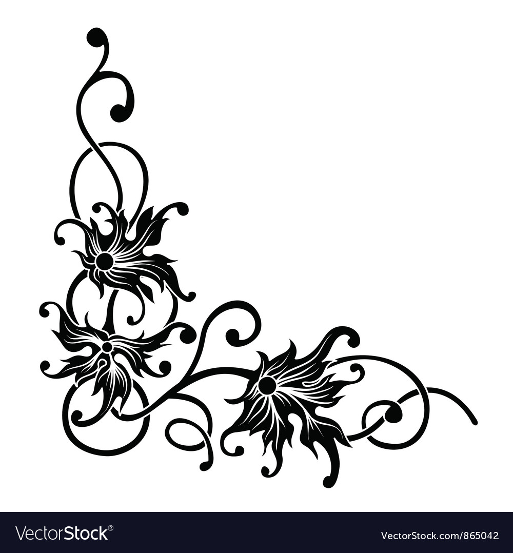 Download Floral corner Royalty Free Vector Image - VectorStock