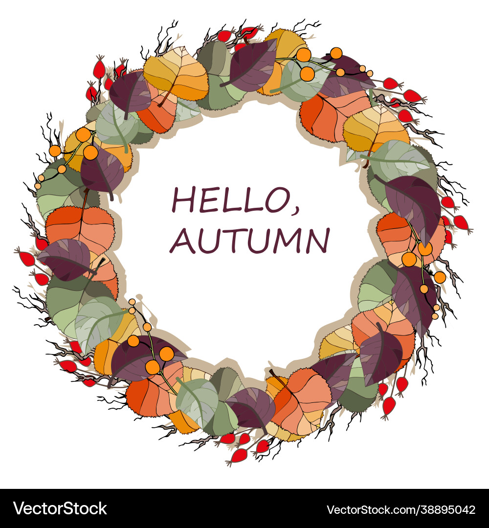 Frame autumn leaves Royalty Free Vector Image - VectorStock
