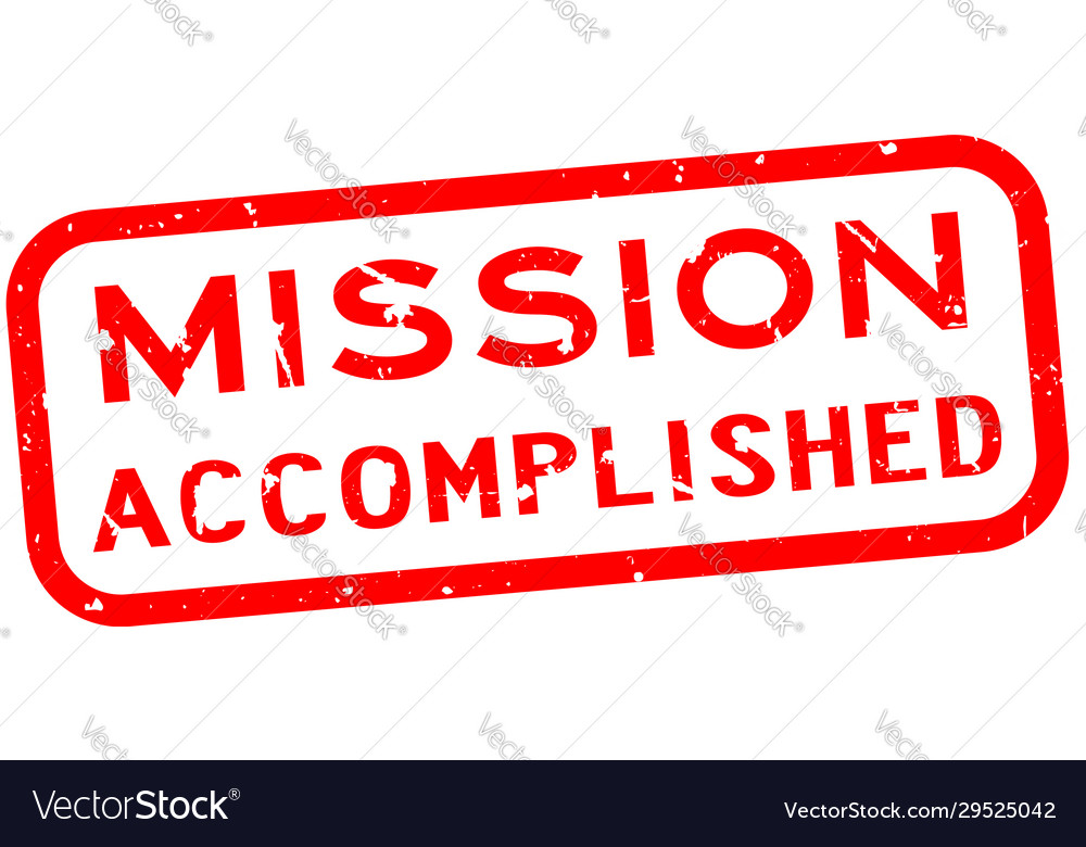 Grunge red mission accomplished word square Vector Image