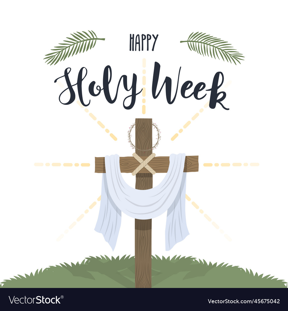 Holy week the glorious cross with white cloth