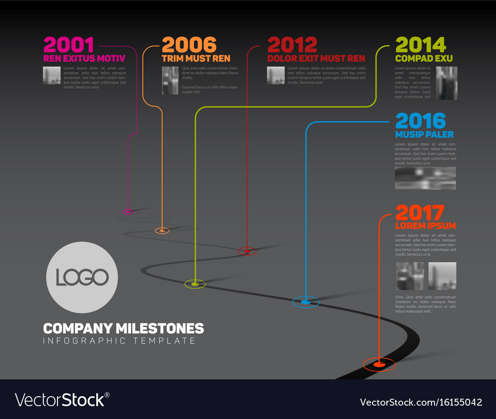 Infographic company milestones timeline template Vector Image