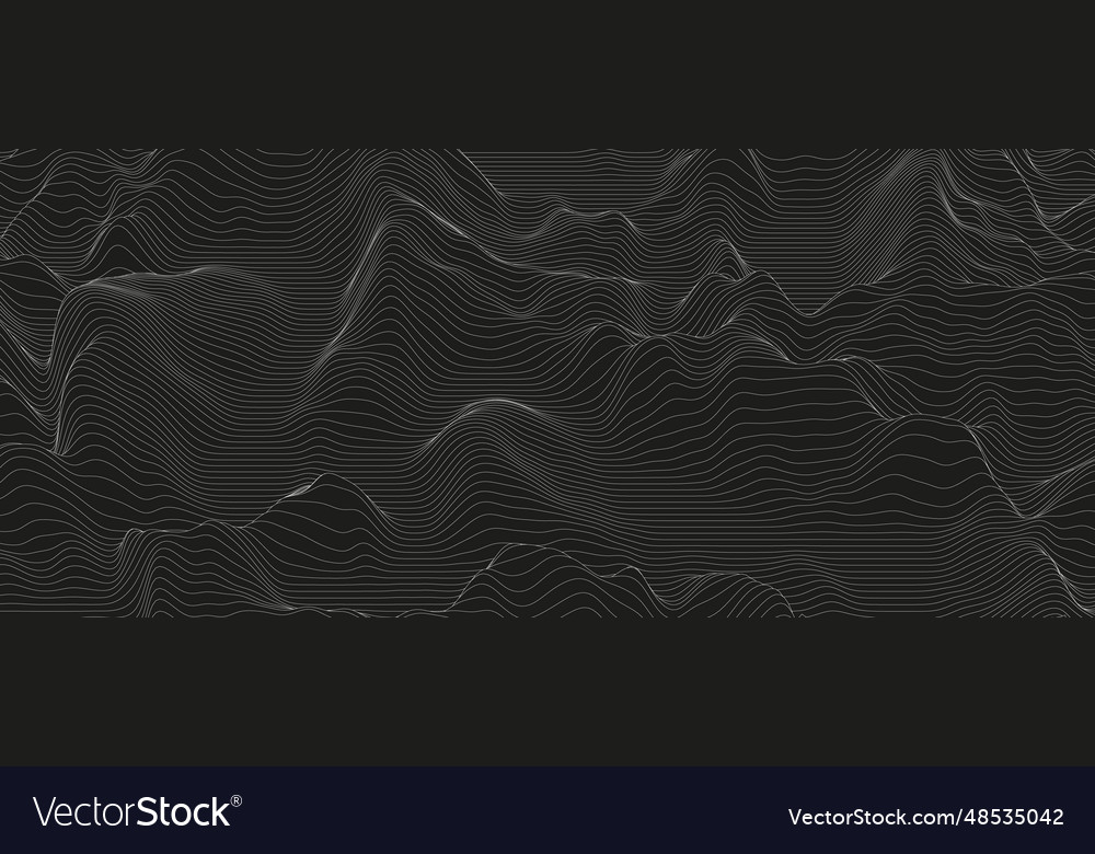 Monochrome sound line waves abstract background Vector Image