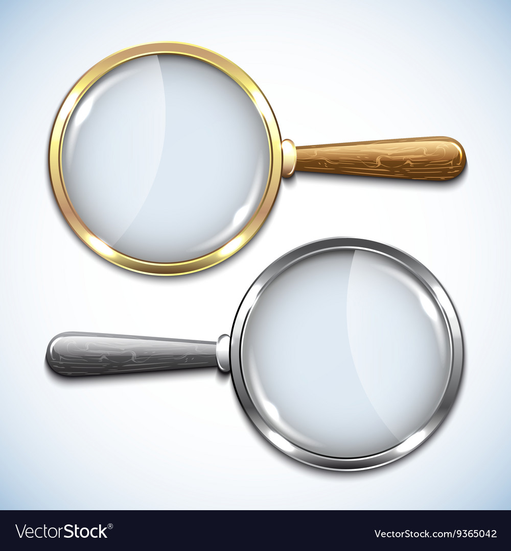 Pair of magnifying glasses isolated on white Vector Image