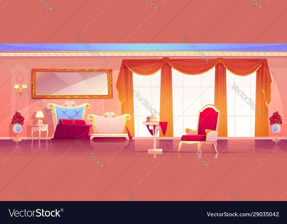 Palace room royal empty interior in empire style Vector Image