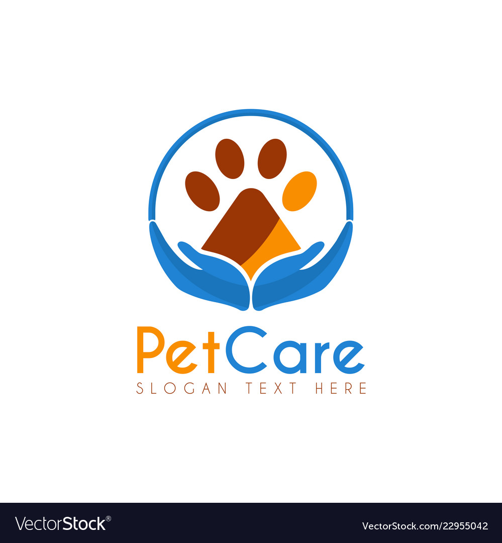 Pet care circle logo icon symbols and app Vector Image