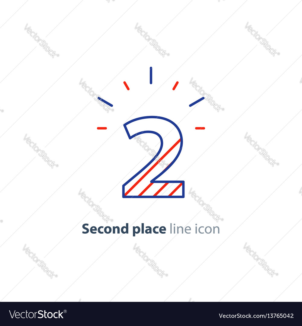 Second step concept achievement level linear icon Vector Image