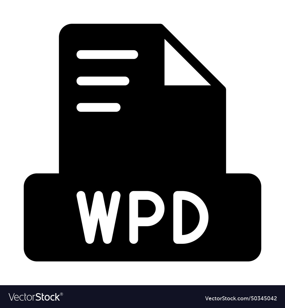 Wpd file icon solid style symbol simple