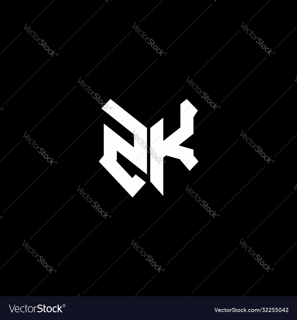 Zk logo monogram with shield shape design template