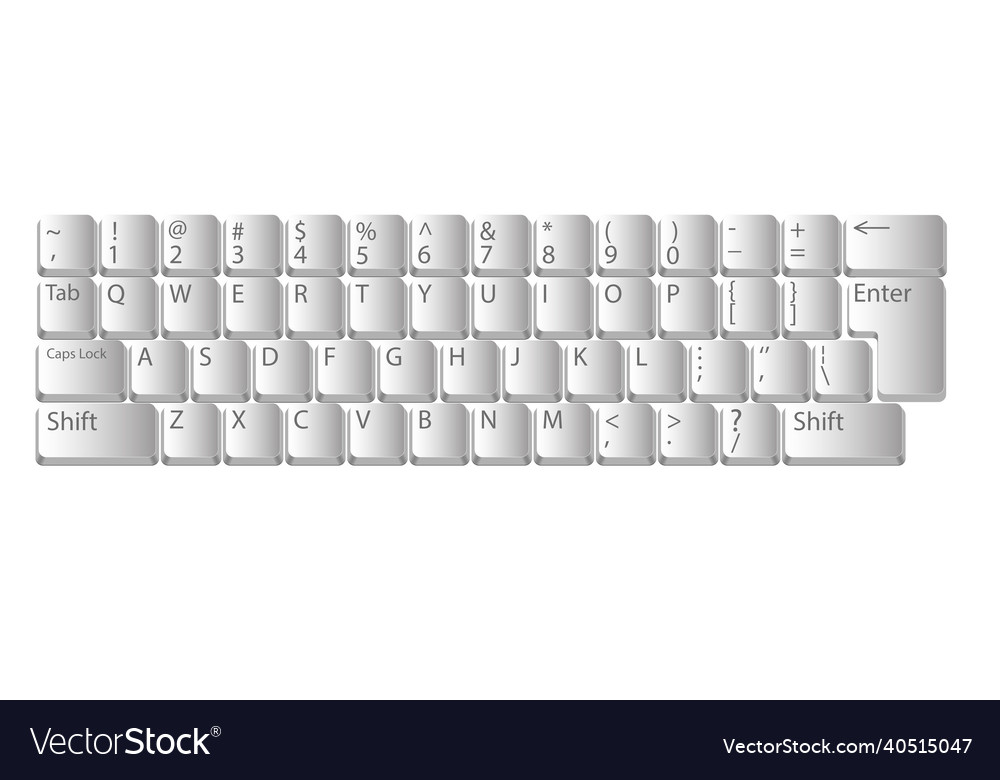 Computer Keyboard Realistic Keyboard In White Vector Image Computer Keyboard Realistic Keyboard In White Vector Image