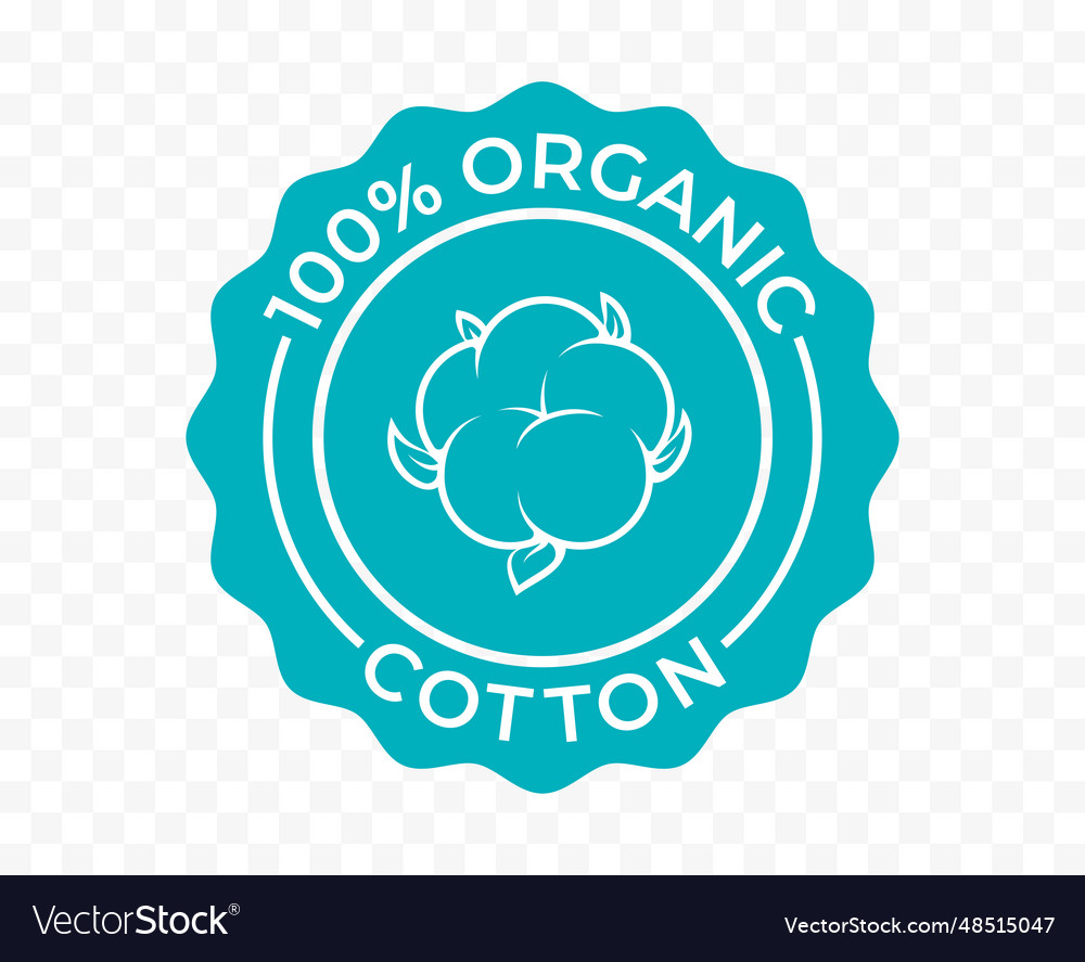 Cotton 100 organic eco icon and bio natural logo